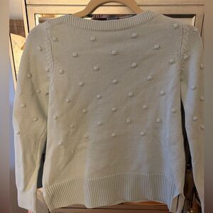 Ann Taylor Soft Blue Cowl Neck Dot Sweater
